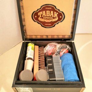 Suenos de Saundra Recycled Unique Large Tabak Cigar Box, Shoe Shine Kit